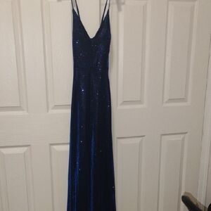 Windsor Sparkling Glitter Satin Dress, Size M